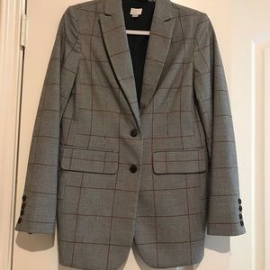 Long Plaid Blazer